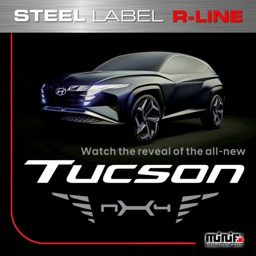 MFSL140 - 2021 TUCSON NX4 투싼 R-LINE STEEL LABEL ( 내부용 ) 주차알림판 /전화번호판