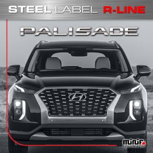 MFSL121 - PALISADE 팰리세이드 R-LINE STEEL LABEL 주차알림판 /전화번호판