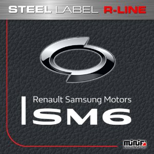 MFSL107 - 2016 SM6 R-LINE STEEL LABEL 주차알림판 /전화번호판