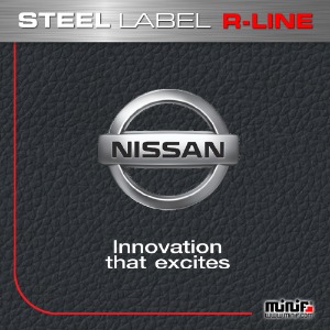 MFSL92 - 닛산 NISSAN R-LINE STEEL LABEL ( 내부용 ) 주차알림판 /전화번호판