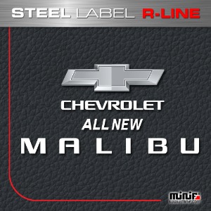 MFSL109 - 올뉴말리부 ALL NEW MALIBU R-LINE STEEL LABEL ( 내부용 ) 주차알림판 /전화번호판