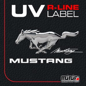 MFUL47 - MUSTANG 머스탱 R-LINE STEEL LABEL ( 내부용 ) 주차알림판 /전화번호판