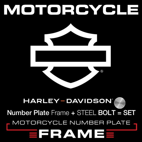 MFMC13 - HARLEY DAVIDSON 3LINE + BOLT 모터사이클 넘버 플레이트 + 번호판볼트(3개1세트)