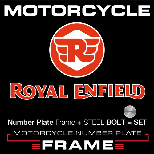 MFMC11- ROYAL ENFIELD 3 LINE + BOLT 모터사이클 넘버 플레이트 + 번호판볼트(3개1세트)