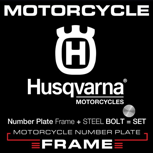 MFMC12-Husqvarna 3 LINE + BOLT 모터사이클 넘버 플레이트 + 번호판볼트(3개1세트)