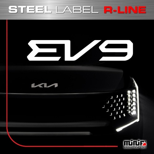 MFSL149 - 기아 EV9 R-LINE STEEL LABEL 주차알림판 / 전화번호판