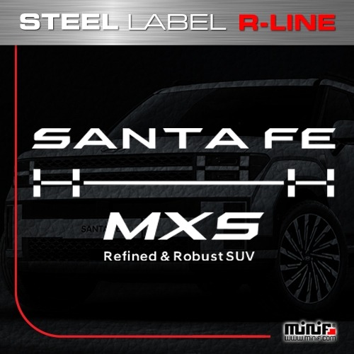 MFSL150 - SANTA FE 싼타페 MX5 R-LINE STEEL LABEL 주차알림판 / 전화번호판